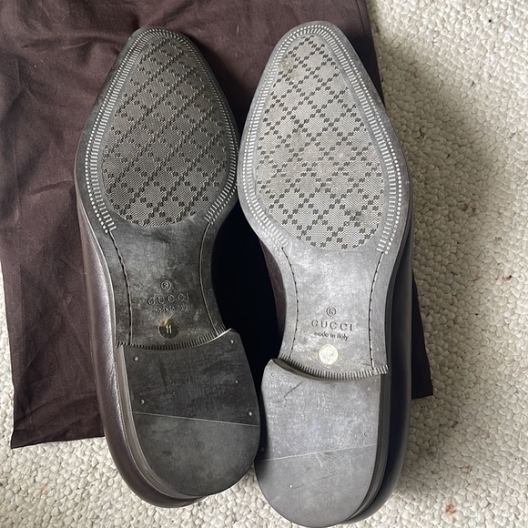 GUCCI Hilary Diamante Embossed Brown Oxfords 309027 size 11 gently used - Picture 5 of 7
